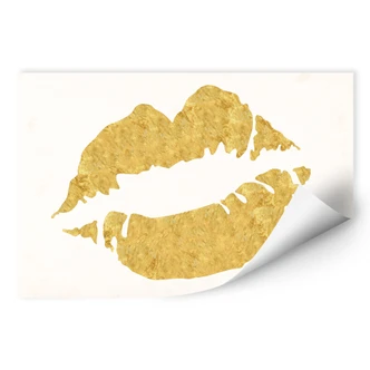 Wallprint - Gold Lips 