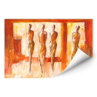 Wallprint - Schüßler - Vier Figuren in Orange 