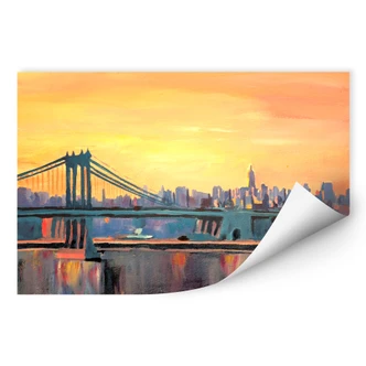 Zelfklevende Poster  Bleichner - Blue Manhattan Skyline 