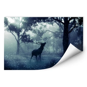 Wallprint Hirsch im Morgenwald 