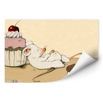 Wallprint Loske - Maus mit Muffin 