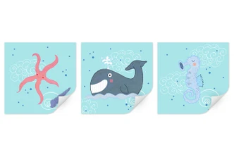 Wallprint Loske - Am Strand (3-teilig) 