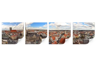 Wallprint - Münchener Skyline Panorama Set (4-teilig) 