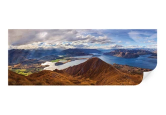 Zelfklevende Poster Yan - View from Roys Peak - panorama 