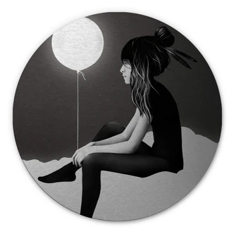 Wandcirkel Alu-Dibond zilver effect Ireland - No such thing 