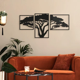 Wanddecoratie Boom in Afrika (3-delig) 