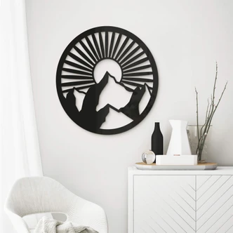 Wanddecoratie Bergen bij Zonsondergang 