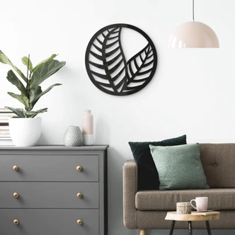 Wanddecoratie Bladeren in een Cirkel 