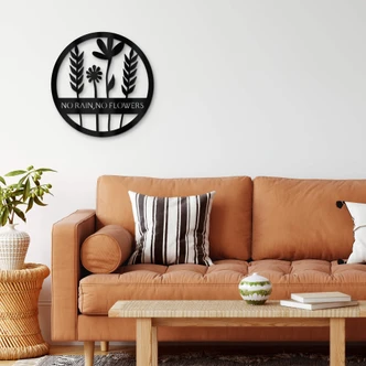 Wanddecoratie No Rain No Flowers 