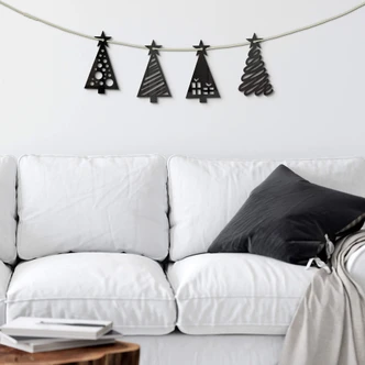 Kerstdecoratie Dennenbomen Set van 4 - acryl 