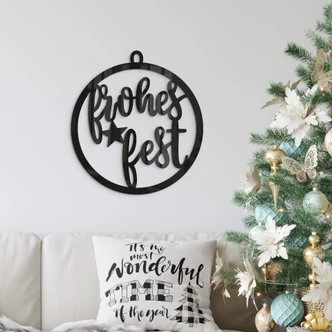 Wanddeko Weihnachten - Weihnachtskugel Frohes Fest - Acryldeko 