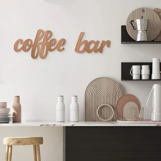 Houten Wanddecoratie Mahoniefineer Coffee Bar 