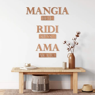 Holzdeko Mahagoni - Mangia bene, Ridi spesso, Ama molto 