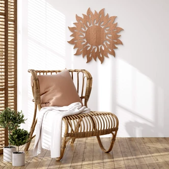 Houten Wanddecoratie Mahoniefineer Vlammende Zon 