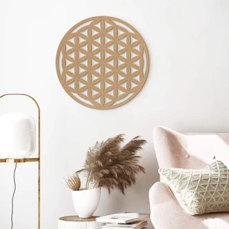 MDF Decoratie Naturel Flower of Life MDF Decoratie Naturel Flower of Life