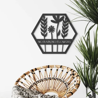 MDF Decoratie No Rain No Flowers 