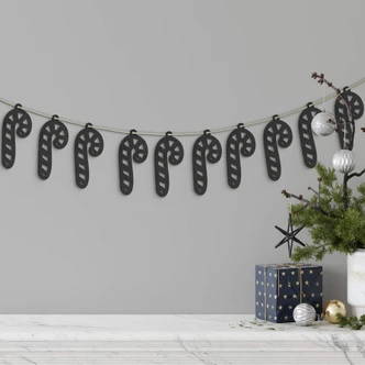 MDF Decoratie Kerst Zuurstokken (14-delig) 