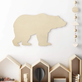 Wanddecoratie Populierenhout Beertje 