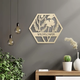 Wanddecoratie Populierenhout Wildflower 