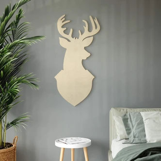 Wanddecoratie Populierenhout Hert 