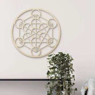 Decoro in legno - Cubo di Metatron 