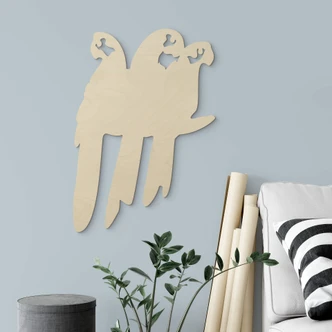 Decoro in legno - Pappagalli 