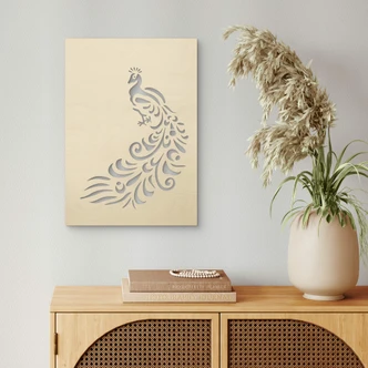 Decoro in legno - Pavone 