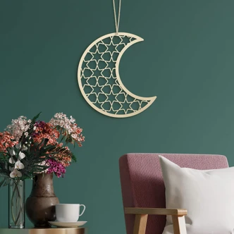 Decoro in legno Ramadan - Luna 