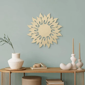 Wanddecoratie Populierenhout Vlammende Zon Wanddecoratie Populierenhout Vlammende Zon