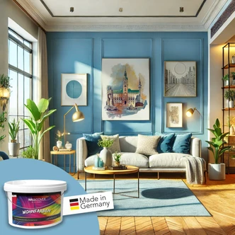 Blau Wandfarbe matt | Innenfarbe in Top-Qualität | mit erfrischender Wirkung Blau Wandfarbe matt | Innenfarbe in Top-Qualität | mit erfrischender Wirkung