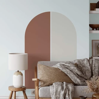 Muursticker Arches set van 2 - roze rood en beige Muursticker Arches set van 2 - roze rood en beige