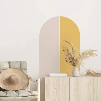 Muursticker Arches set van 2 - geel en beige Muursticker Arches set van 2 - geel en beige