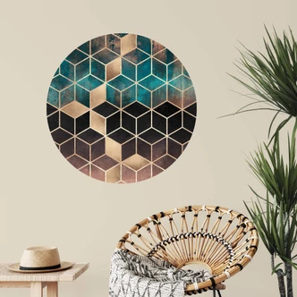 Muursticker rond Fredriksson - Gouden Geometrie 