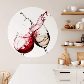Sticker Mural rond verres à vin Sticker Mural rond verres à vin