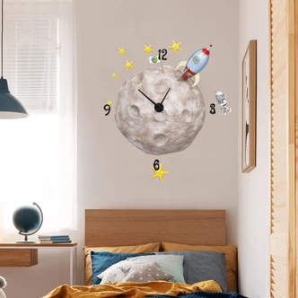 Muursticker met Klok Agullo - Maan Missie 