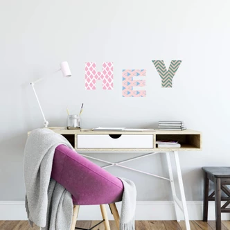 Wandtattoo Alphabet Muster Geometrisch Wandtattoo Alphabet Muster Geometrisch