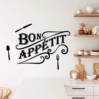 Muursticker Bon Appetit - Vintage 