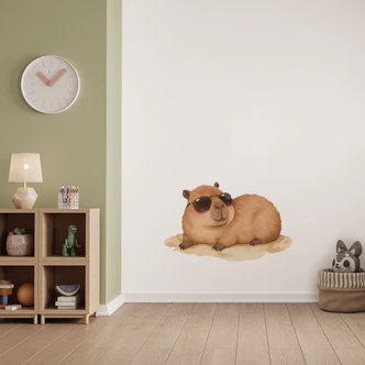 Wandtattoo Capybara mit Sonnenbrille 