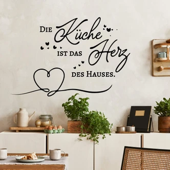 Wandtattoo Die Küche ist das Herz des Hauses 