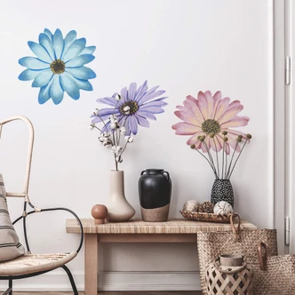 Wandtattoo Dreierlei Bornholmer Margeritenblüten - Watercolour 