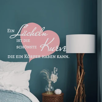 Wandtattoo Ein Lächeln ist die schönste Kurve... (2-farbig) Wandtattoo Ein Lächeln ist die schönste Kurve... (2-farbig)