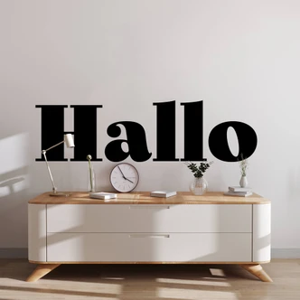 Wandtattoo Schriftzug Hallo 