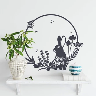 Muursticker Haasje in de Weide 