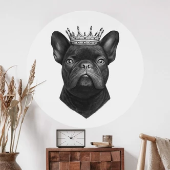 Zelfklevende Wandcirkel Korenkova - King French Bulldog Zelfklevende Wandcirkel Korenkova - King French Bulldog