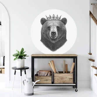 Zelfklevende Muurcirkel Korenkova - King Bear Zelfklevende Muurcirkel Korenkova - King Bear
