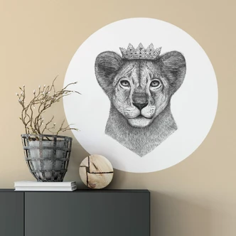 Zelfklevende Wandcirkel Korenkova - Lion Prince Zelfklevende Wandcirkel Korenkova - Lion Prince