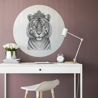 Zelfklevende Muurcirkel Korenkova - Tigress Queen 