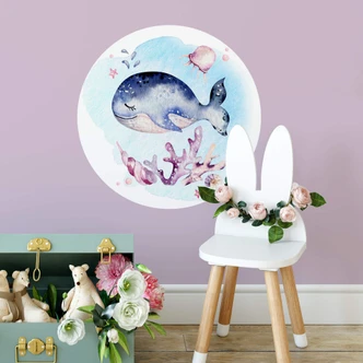 Zelfklevende Wandcirkel Kvilis - Jonge Walvis Zelfklevende Wandcirkel Kvilis - Jonge Walvis