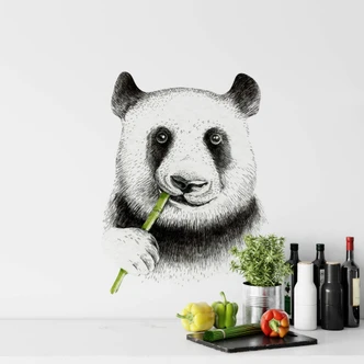 Wandtattoo Kvilis - Panda kaut Bambus 