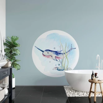 Zelfklevende Wandcirkel Kvilis - Zwaardvis Zelfklevende Wandcirkel Kvilis - Zwaardvis